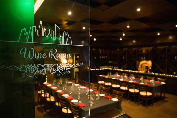 interior seating of wine room