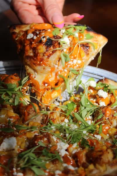 Rock Shrimp + Elote Pizza