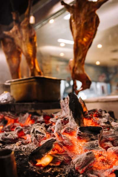 Charcoal fired lamb rack