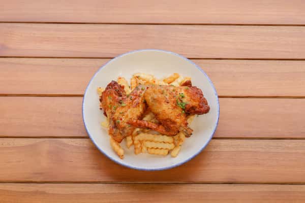 $15 Mango Hot Honey Whole Wings & Fries