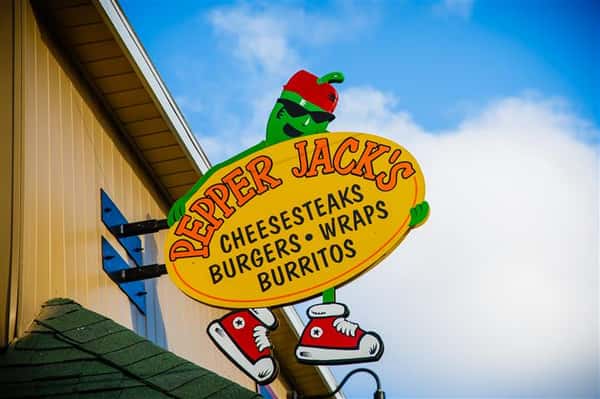 Outdoor shot of the restaurant's light sign
