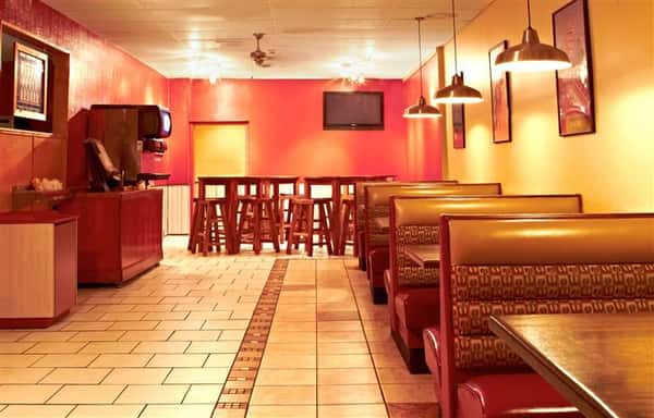 Interior shot of the restaurant dining room