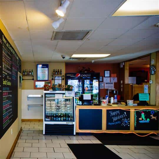 Interior shot of the restaurant's fridges