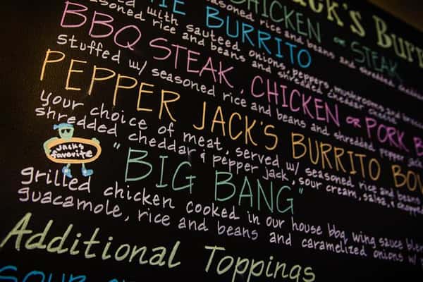 A blackboard with the restaurant's menu