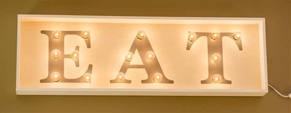 Eat light sign