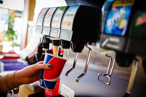 Interior shot of the fountain drinks