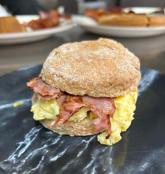 Egg, Cheese, and Meat Sandwich