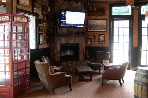 Old english styled lounge and fire place