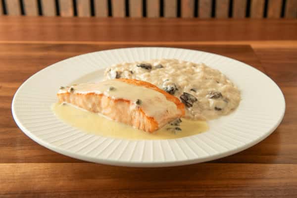Salmon With Mushroom Risotto