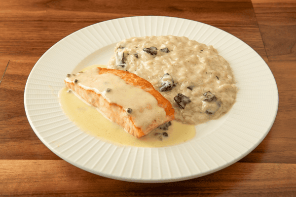 Salmon w/ Mushroom Risotto