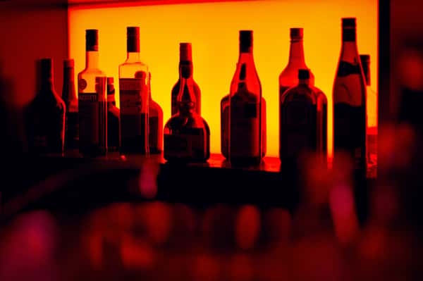 drink bottles at bar