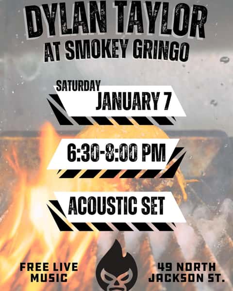 What’s better than live music? FREE live music!! Come down to Smokey Gringo and watch Dylan Taylor perform from 6:30-8:00pm this Saturday! #livemusic #freeconcert #goodvibes #downtownwinder #mexicue #alwaystuesday
