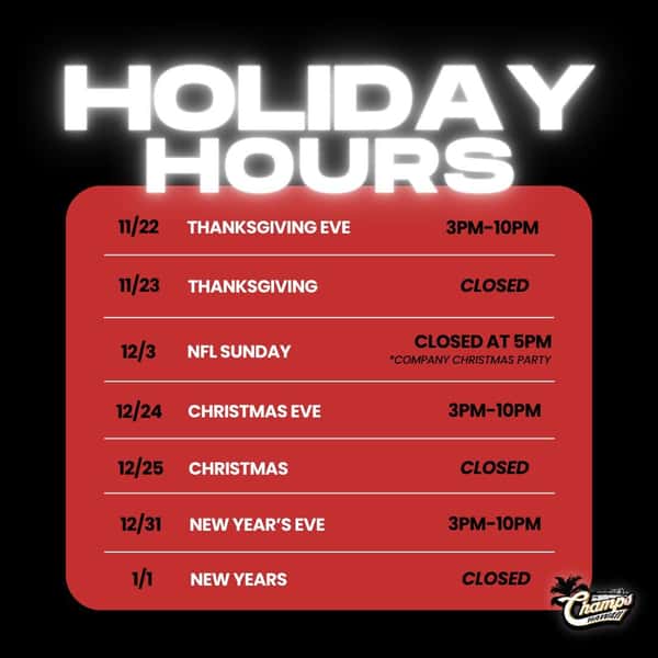 holiday hours