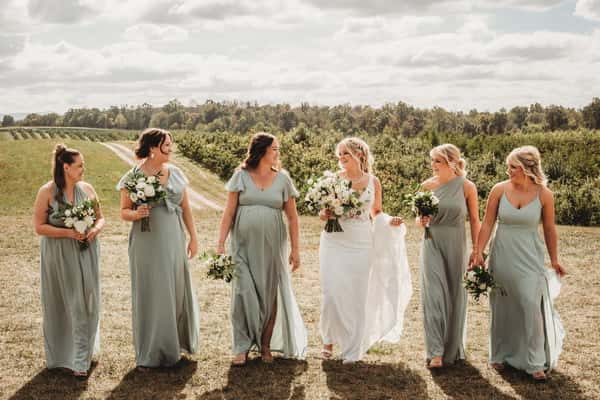 bride and brides maids
