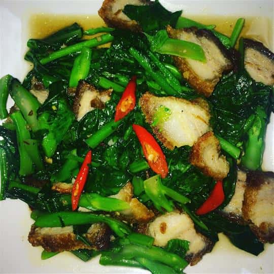 24. Chinese Kale with Crispy Pork