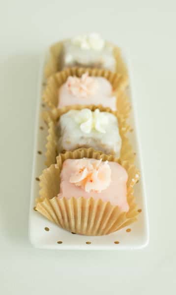 strawberry and carrot petit fours