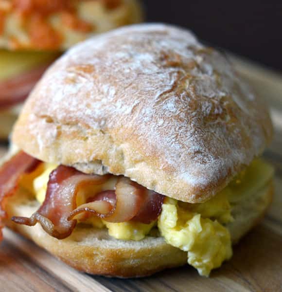 Bacon, Egg, and Gouda Breakfast Sandwich