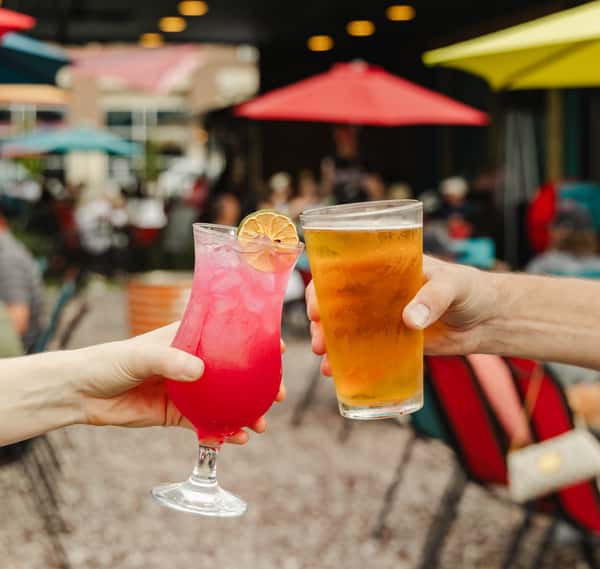 cheers on the patio at Icehouse.