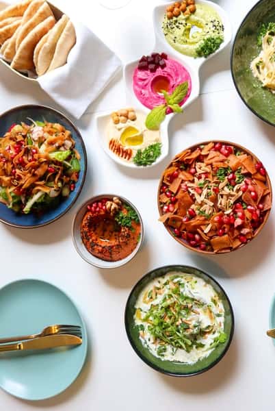 Variety of Dips, Salads and More