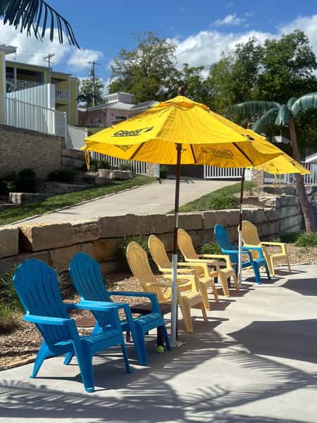 Poolside seating at Bananas Waterpark
