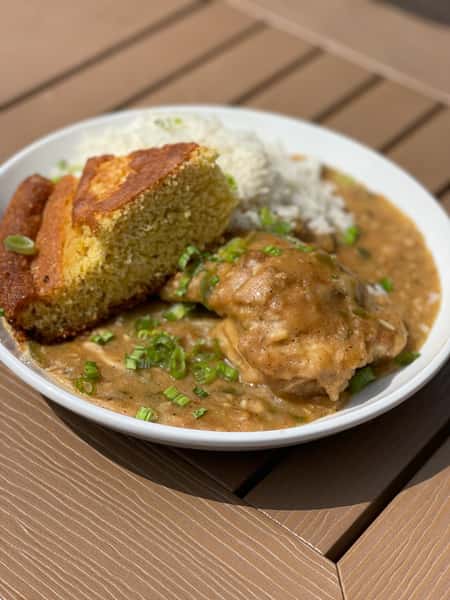 Tuesday - Smothered Chicken + Cornbread