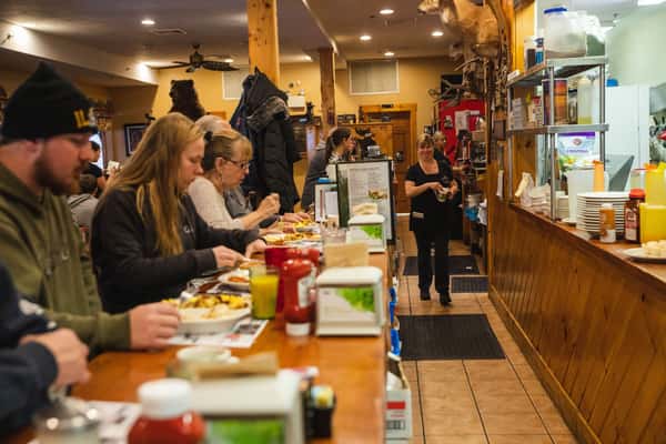 Customers enjoying food at Michael's Bridge Diner