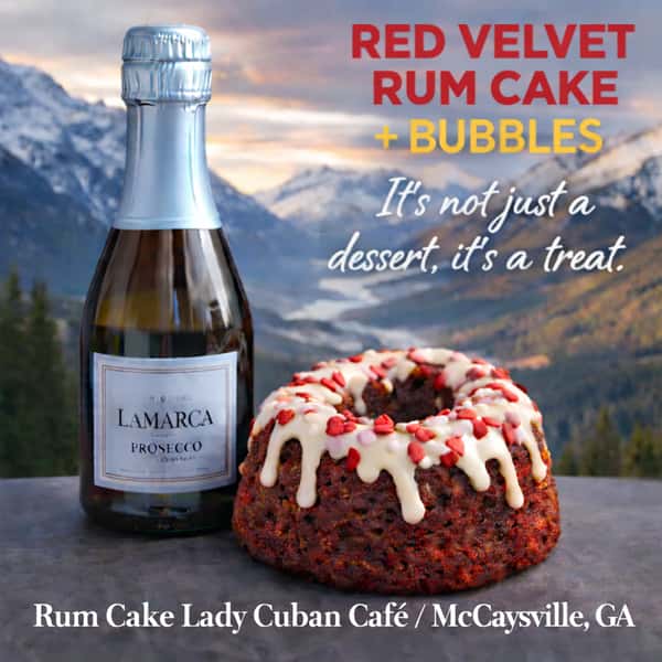 Red Velvet Rum Cake + Bubbles