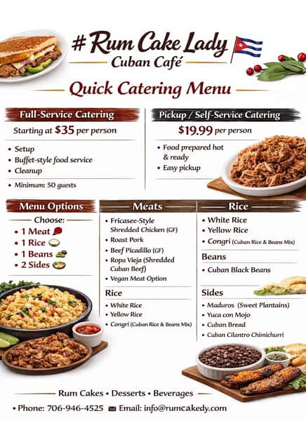 quick catering menu