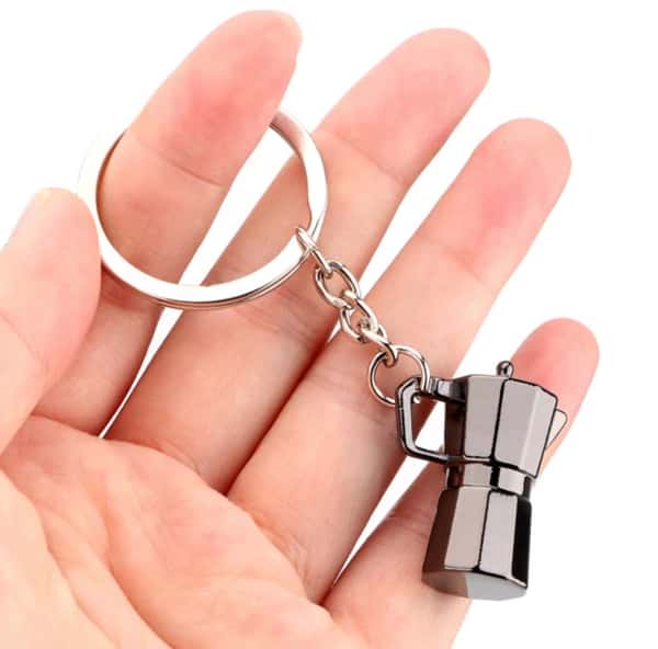 Cafetera Key Chain, Silver Moka Pot