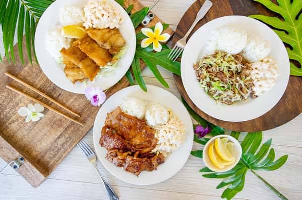 spread of menu items