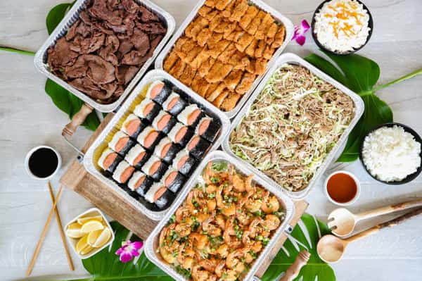 spread of catering trays
