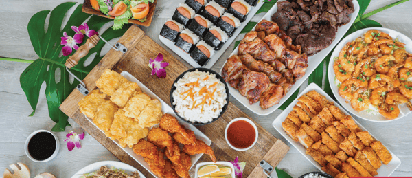 spread of menu items