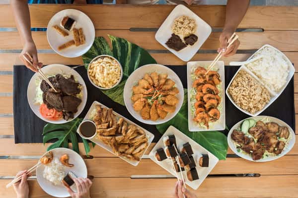 spread of menu items