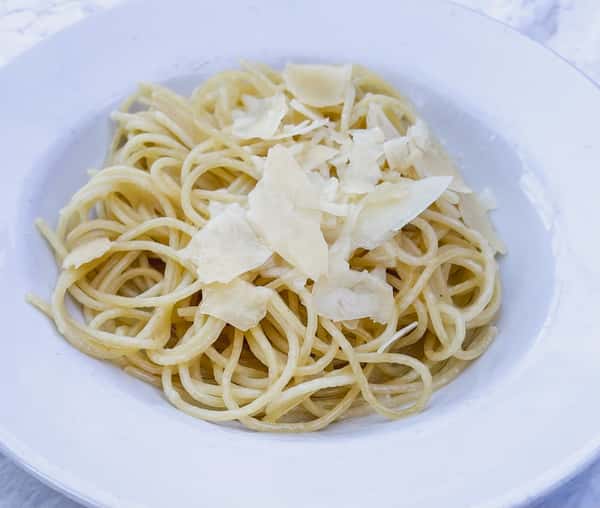 Kids pasta with butter and parmesan