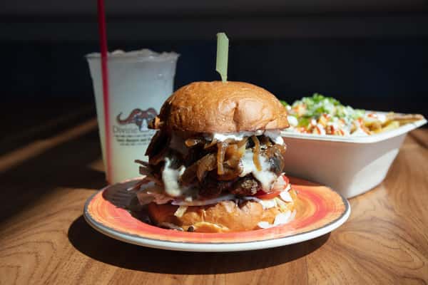 Magic Mushroom Burger Menu Divine Bovine Burgers Burger Joint in