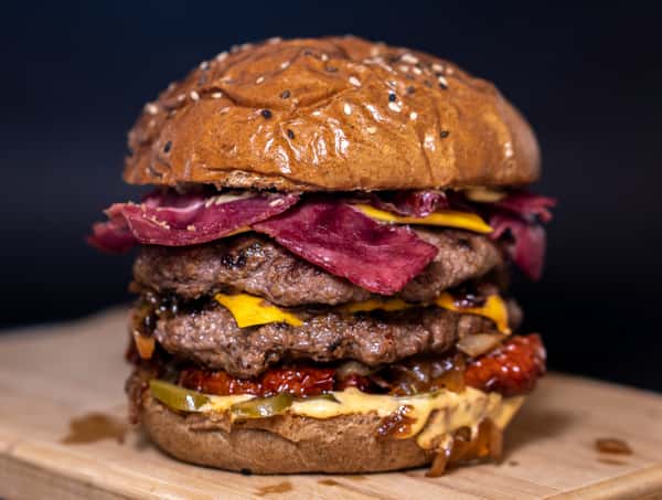 Burger and bacon