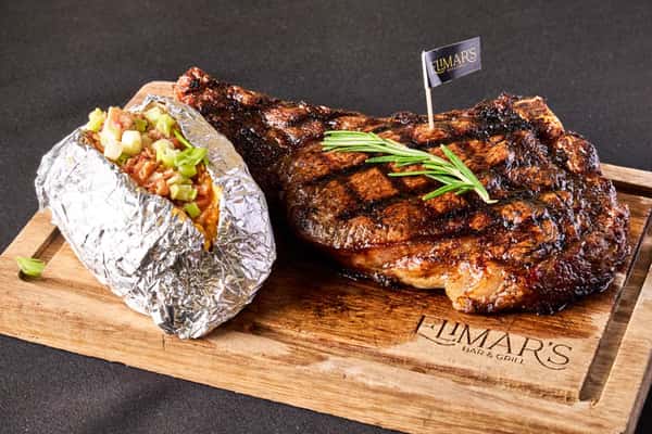 steak with baked potato