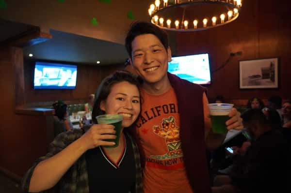 people with green beer