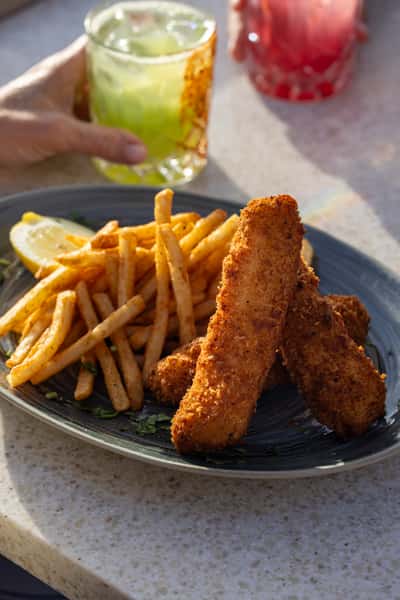 French fries and fish sticks