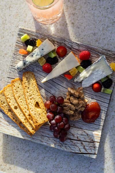 Cheese and fruit board