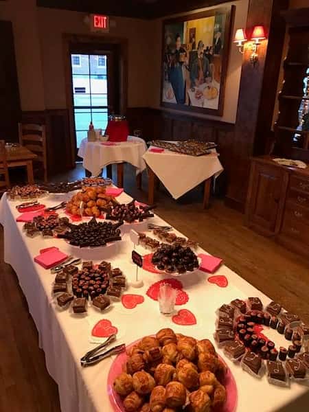 table with an assortment of pastries