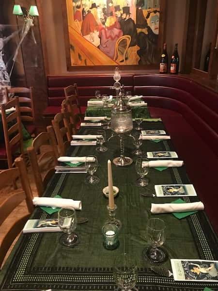 set table with glasses and forks and knives