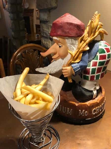 french gnome next to a side of fries