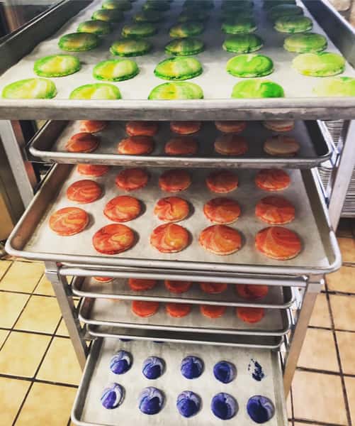 assortment of macaroons on a tray