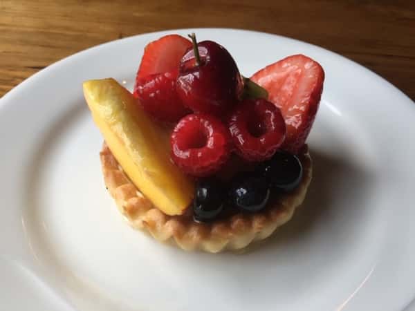 fruit tart cup on a plate