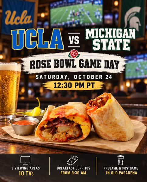 🏈 UCLA vs. Michigan State at the Rose Bowl today!

📺 10 TVs across 3 viewing areas
🏈 Kickoff at 12:30 PM

📍 Kings Row Gastropub | Old Pasadena

#KingsRowGastropub #UCLAfootball #RoseBowl #Pasadena