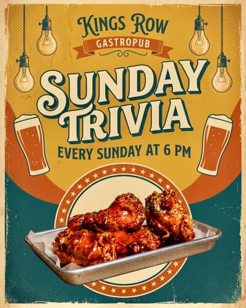 Sunday plans = Trivia at Kings Row 🍻

Grab your crew, settle in with some good food and drinks, and see who really knows their stuff. Trivia starts at 6 PM.

📍20 E Colorado Blvd, Pasadena, CA 91105 

#KingsRowGastropub #SundayTrivia #Pasadena #OldTownPasadena
