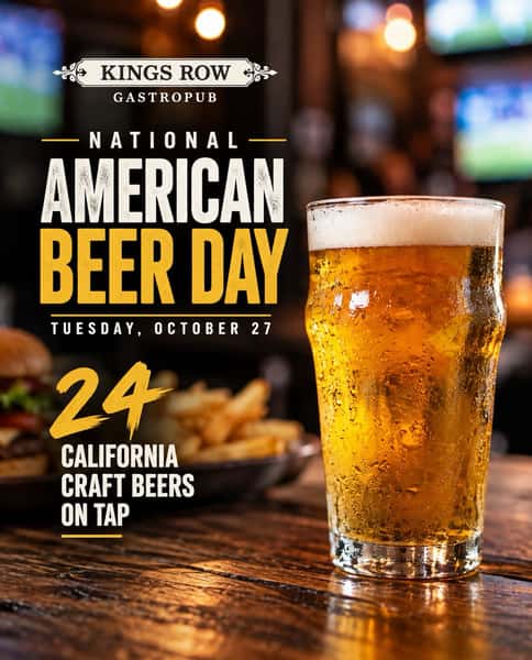 24 beers on tap. Plenty of reasons to stop by. 🍻

It’s National American Beer Day! Whether you’re sticking with your usual or trying something new, there’s always a cold pint waiting at Kings Row.

Come grab one with us! 🍺

📍 20 E Colorado Blvd, Pasadena

#KingsRowGastropub #NationalAmericanBeerDay #CraftBeer #OldPasadena #Pasadena