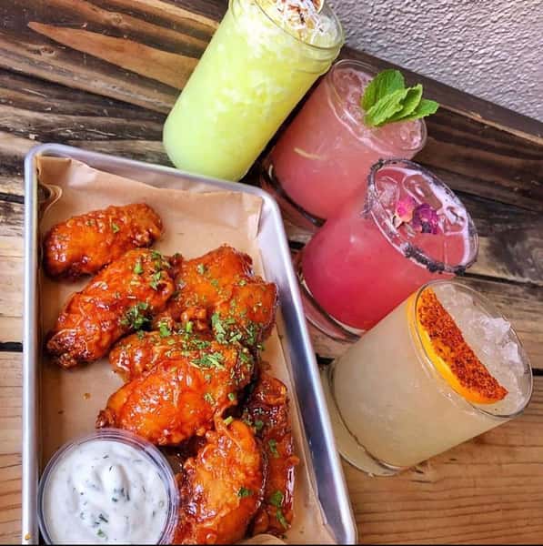 Chicken wings and Cocktails