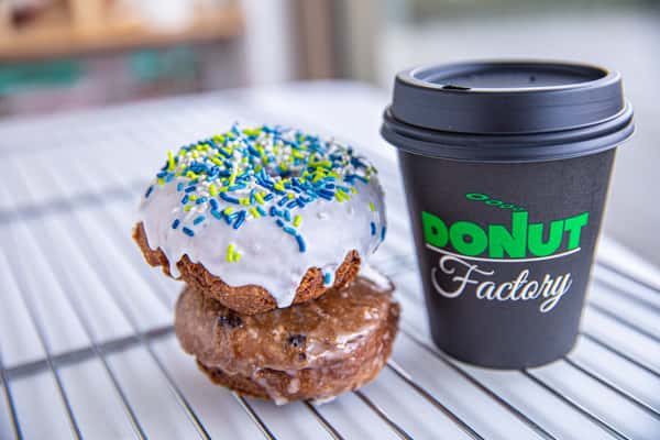 Cake donut and coffee seahawks sprinkles